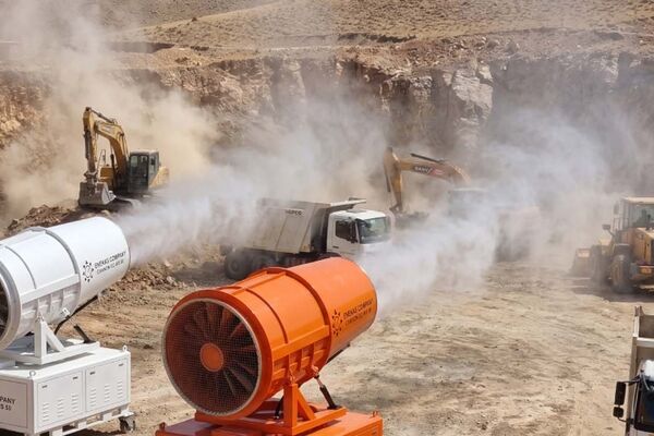 مه پاش صنعتی؛ راهکاری مؤثر برای کنترل گرد و غبار معدن