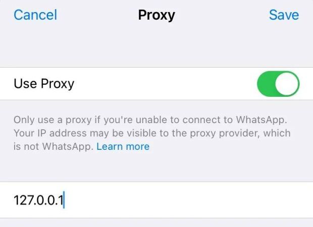 اضافه شدن Proxy به WhatsApp