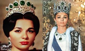 عکس فرح پهلوی با چادر توری در حرم امام رضا