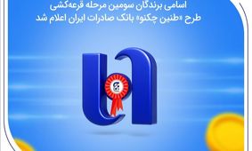 اسامی برندگان سومین مرحله قرعه‌کشی طرح «طنین چکنو» بانک صادرات ایران اعلام شد