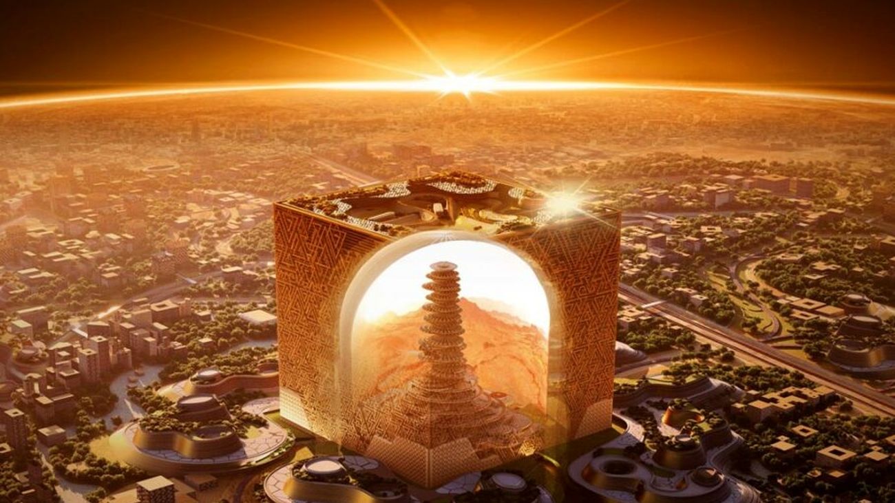 عربستان از طرح یک آسمانخراش مکعبیشکل غولپیکر رونمایی کرد