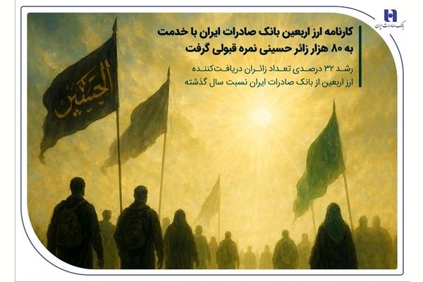 کارنامه ارز اربعین بانک صادرات ایران با خدمت به 80 هزار زائر حسینی نمره قبولی گرفت / رشد ۳۲ درصدی تعداد زائران دریافت‌کننده ارز اربعین از بانک صادرات ایران نسبت سال گذشته