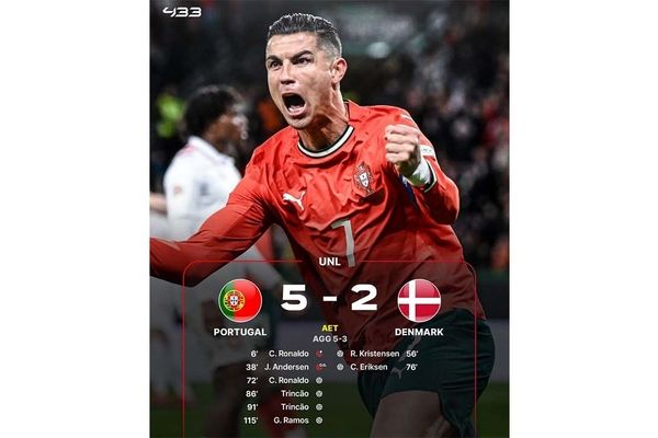 خلاصه بازی پرتغال 5 - دانمارک 2 / رونالدو و یارانش با عبور از دانمارک به نیمه نهایی رسیدند +فیلم