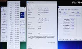 عملکرد پردازنده Xeon W9 3495X در Cinebench R23، با و بدون اورکلاک