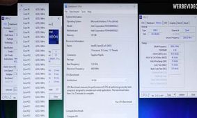عملکرد پردازنده Xeon W9 3495X در Cinebench R23، با و بدون اورکلاک