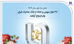 38 هزار عروس و داماد از بانک صادرات ایران وام ازدواج گرفتند