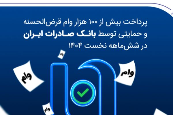 پرداخت بیش از ۱۰۰ هزار وام قرض‌الحسنه و حمایتی توسط بانک صادرات ایران در شش‌ماهه نخست ۱۴۰۴